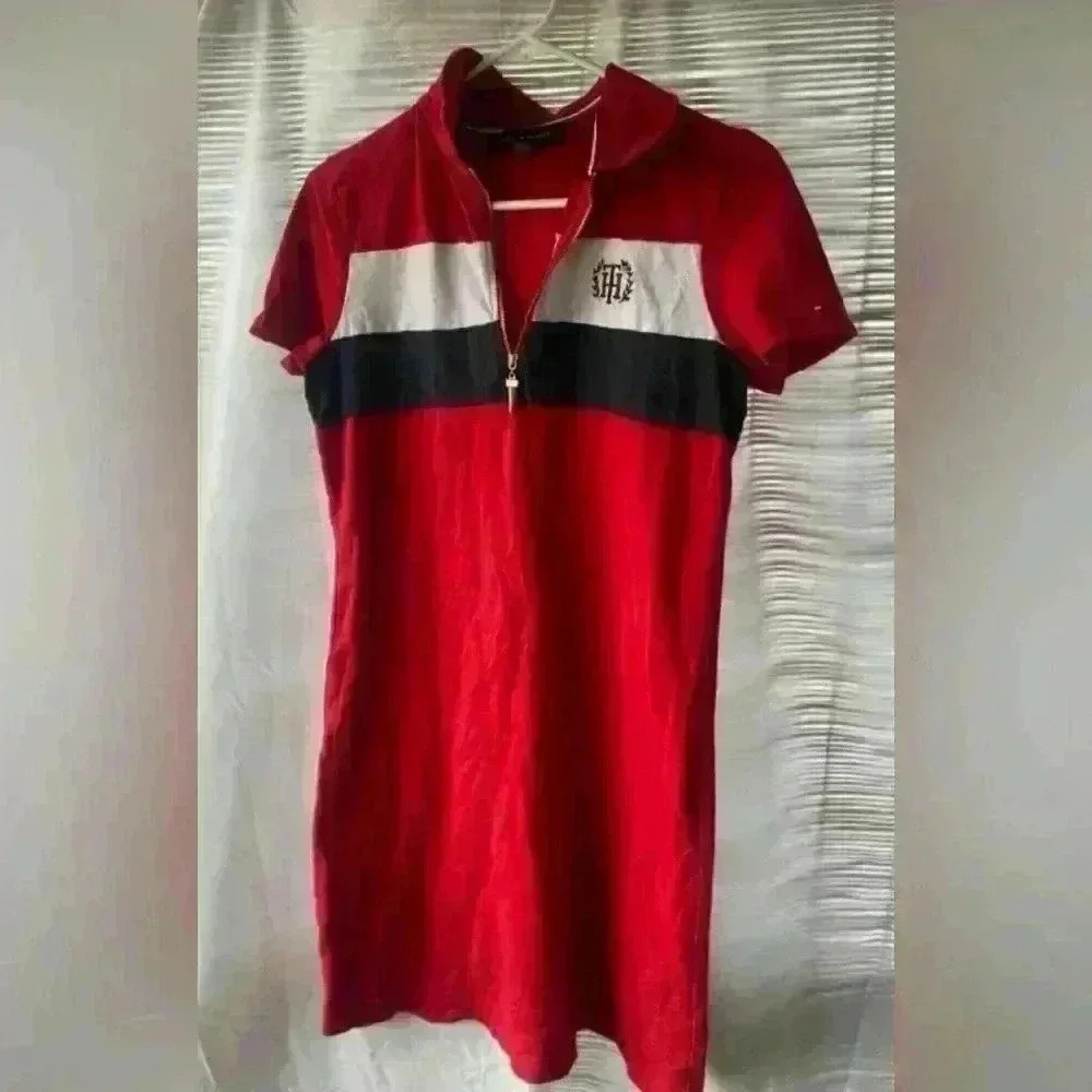 Tommy Hilfiger colorblock Polo Shirt Dress Womens S